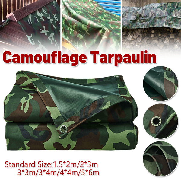 Camouflage Heavy Duty Tarpaulin 3m x 3m - Waterproof Outdoor Tarp