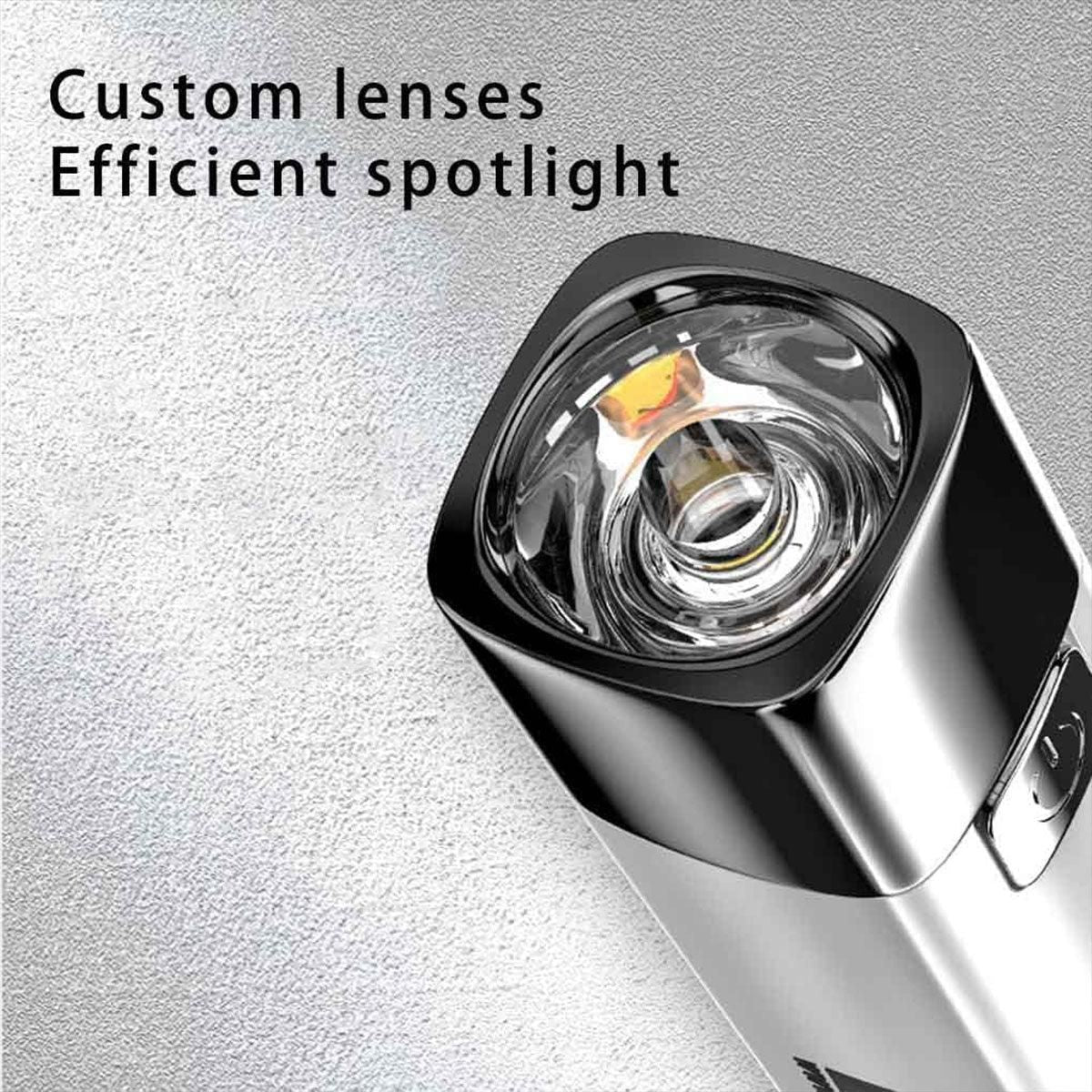 Mini LED USB Rechargeable Torch with Power Bank Function, 350 Lumens, White