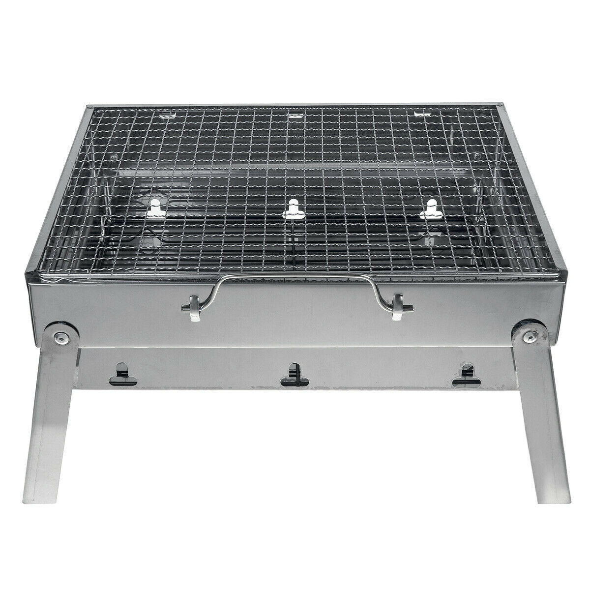 Portable Flat-Pack Charcoal BBQ Grill, Stainless Steel, 36cm – image 2