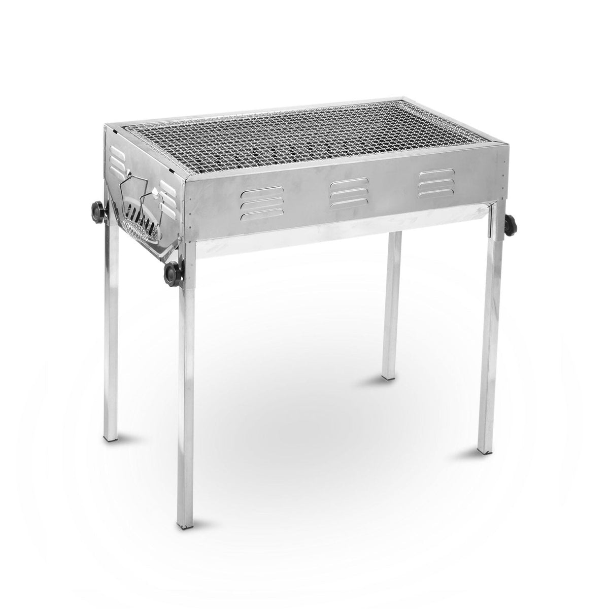 Portable Charcoal BBQ Grill Set, Stainless Steel, Medium