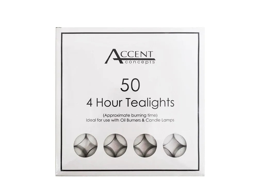 Accent Tealight Candles, 4-Hour Burn, White, 1000 Pack (20 x 50)