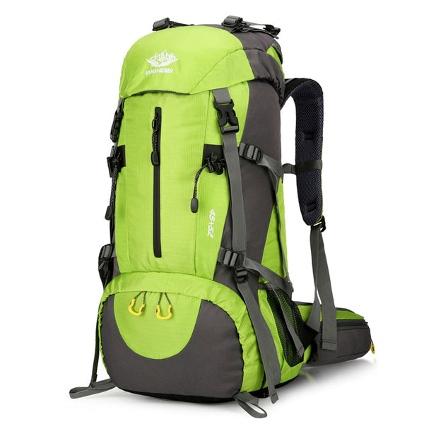 Green 36-55L Outdoor Hiking Backpack - Durable Water Resistant