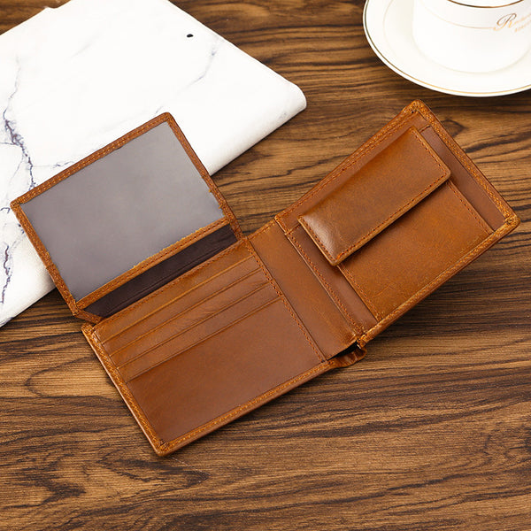 Brown Genuine Leather RFID Blocking Wallet