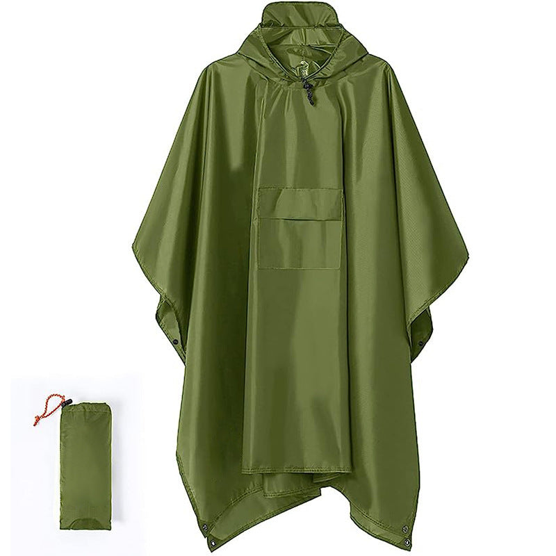 3-in-1 Waterproof Rain Poncho & Emergency Shelter, Green