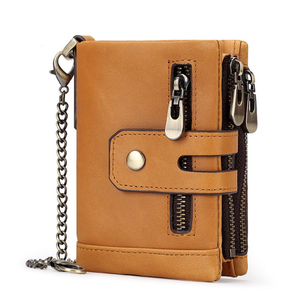 Brown Genuine Leather RFID Blocking Wallet