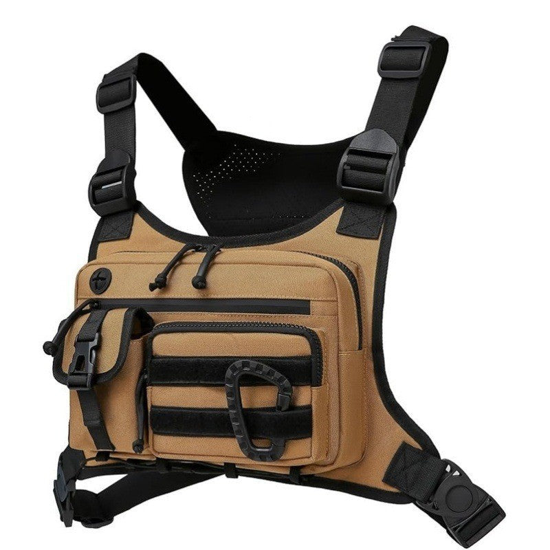 Brown Outdoor Tactical Chest Pack – Lightweight Running & Hiking Vest
