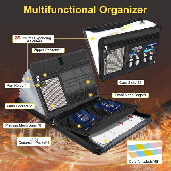 Fireproof & Waterproof Expanding File Folder Organizer