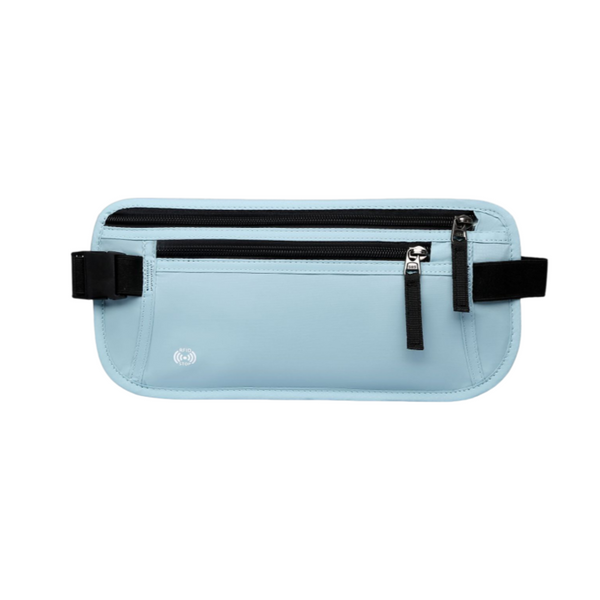 Blue RFID Blocking Slim Anti-Theft Fanny Pack