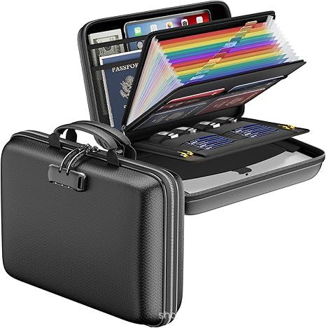 Fireproof & Waterproof EVA Hard-Shell Document Organizer Safe