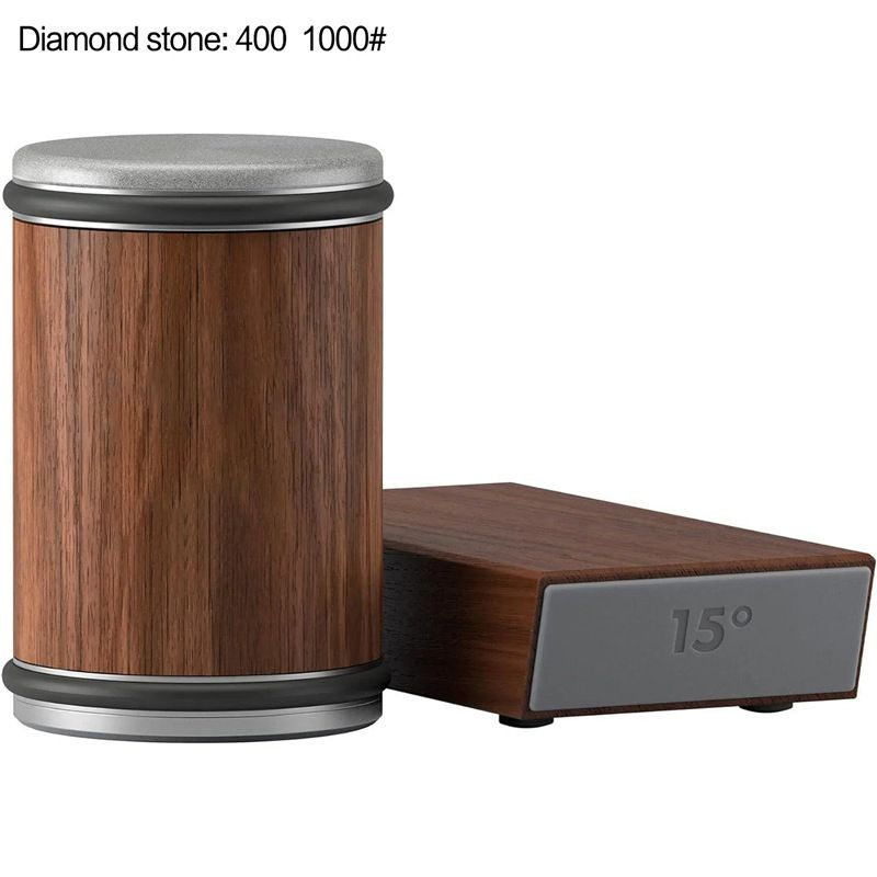 Rolling Knife Sharpener Set with Magnetic Angle Guide, Brown