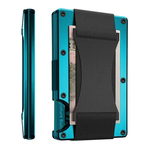 Fluorescent green Slim RFID Blocking Aluminum Card Holder
