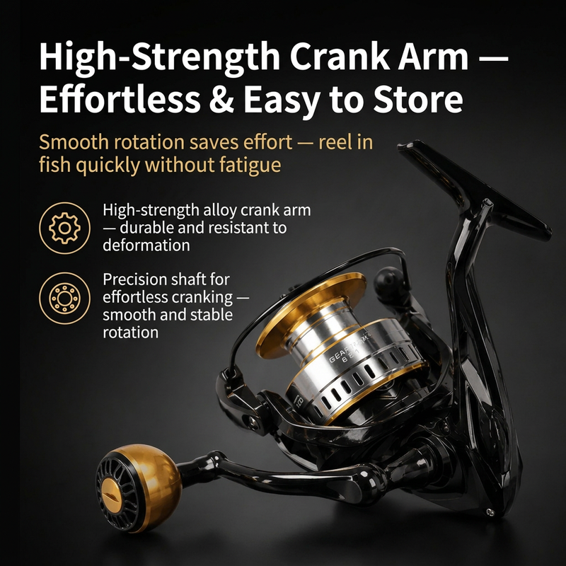 Foldable Handle Spinning Fishing Reel, 3000 Size