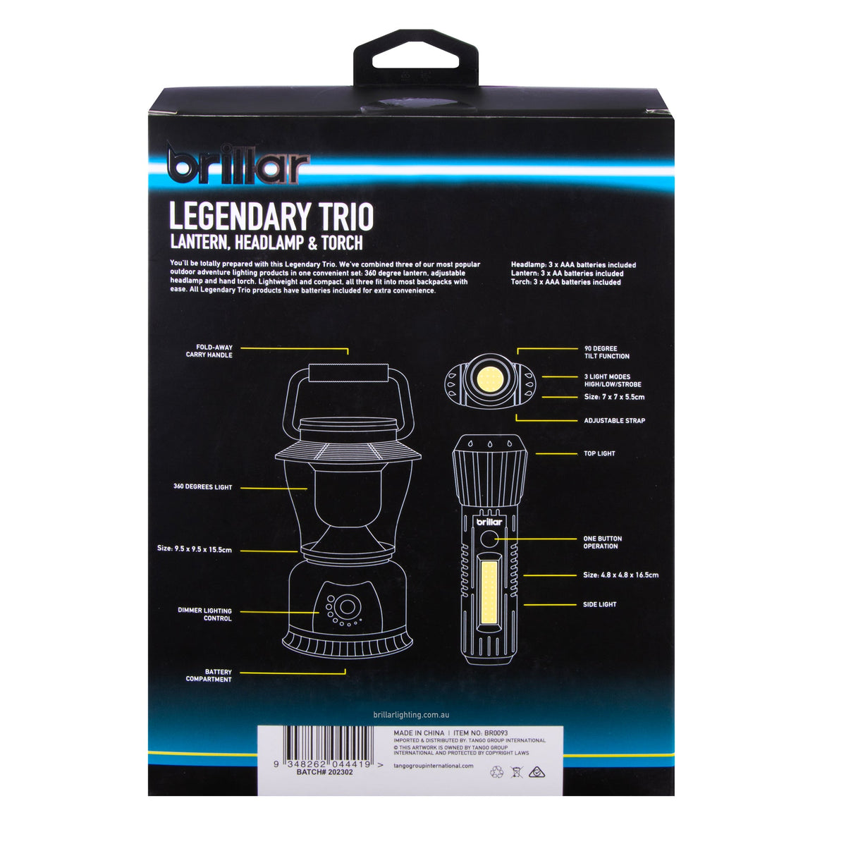 Brillar Legendary Trio Headlamp, Lantern & Torch Set