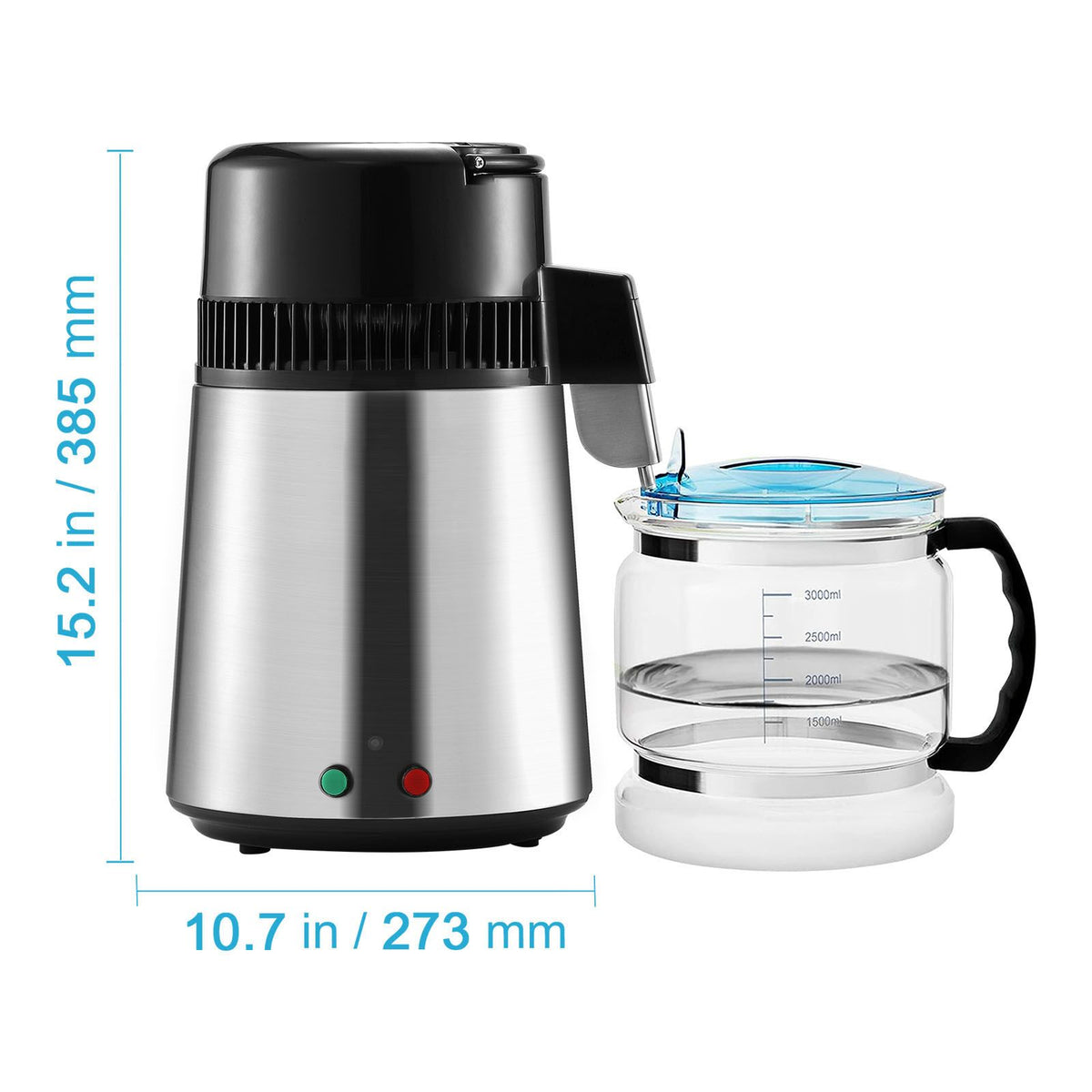 4L Water Distiller, 750W, Stainless Steel Interior, Silver