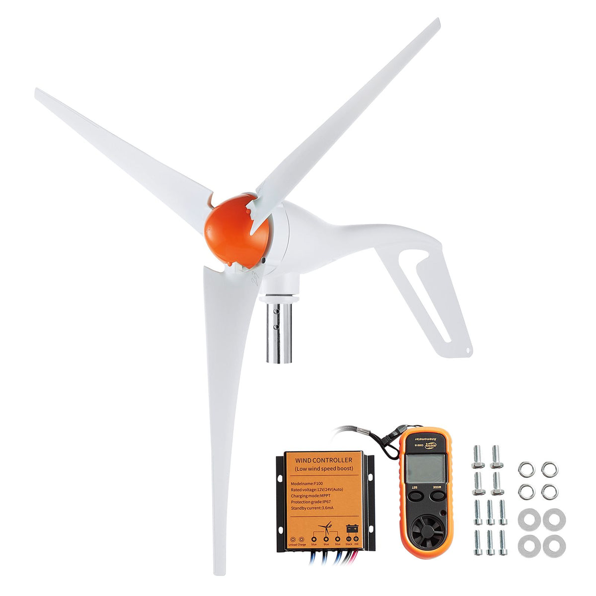 VEVOR 500W 12V Wind Turbine Kit, 3-Blade, MPPT Controller & Anemometer