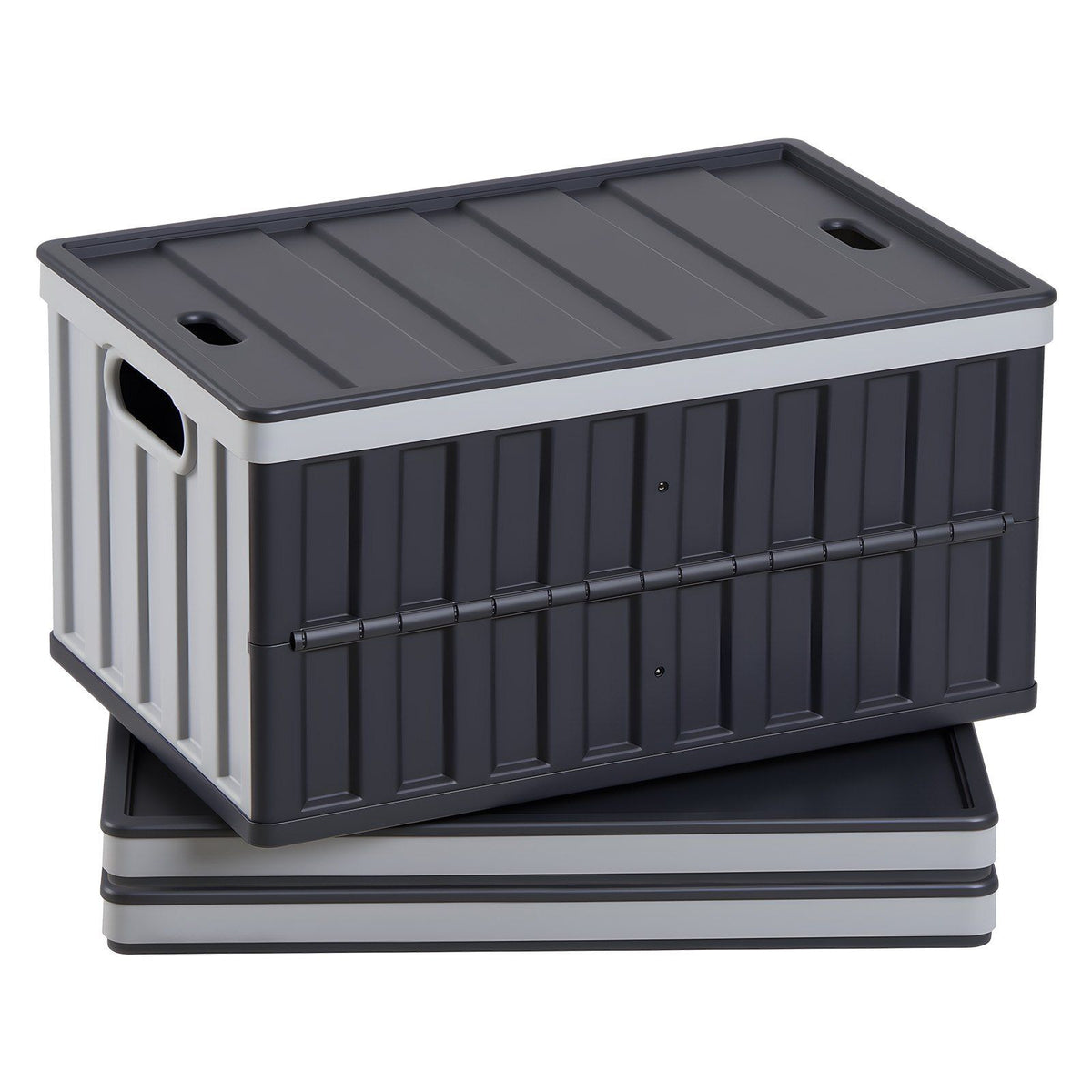 3-Pack 65L Collapsible Storage Crates with Lids – Heavy-Duty, Stackable & Space-Saving – image 4