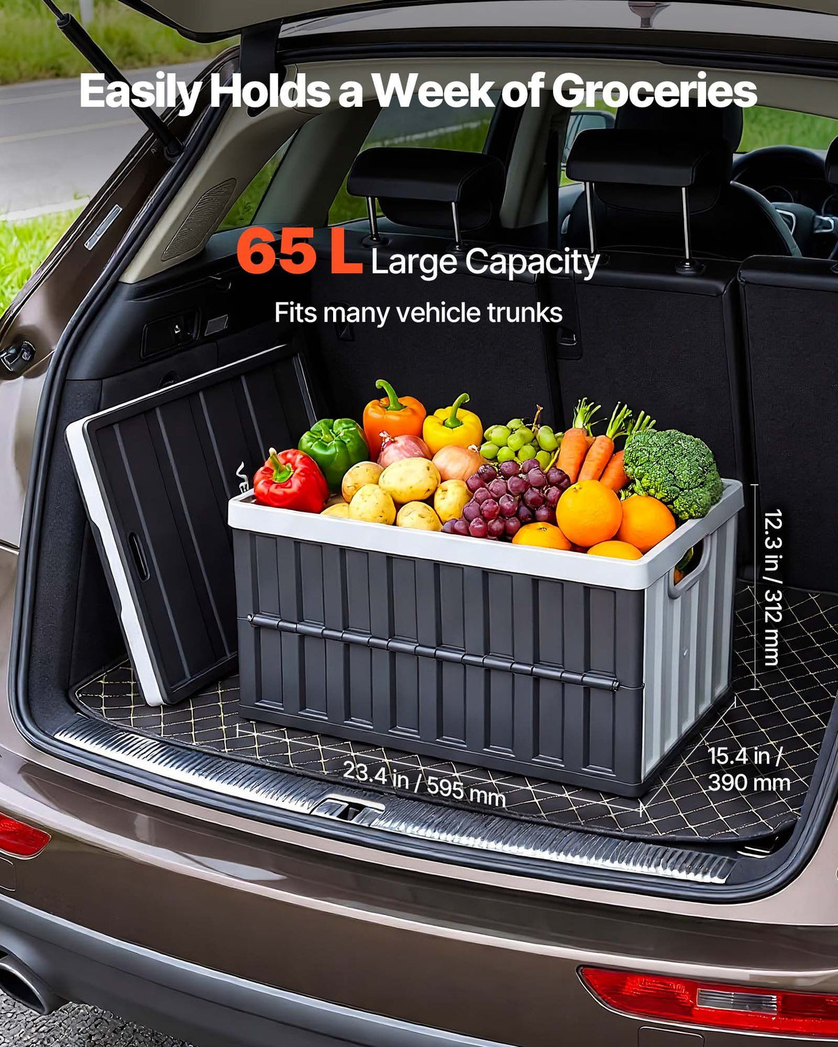 3-Pack 65L Collapsible Storage Crates with Lids – Heavy-Duty, Stackable & Space-Saving – image 5