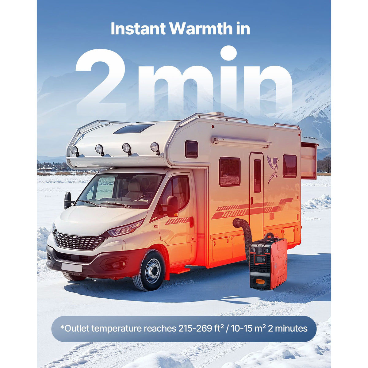 8kW Portable Diesel Air Heater, 12V Only, 4.5L Tank, Bluetooth App