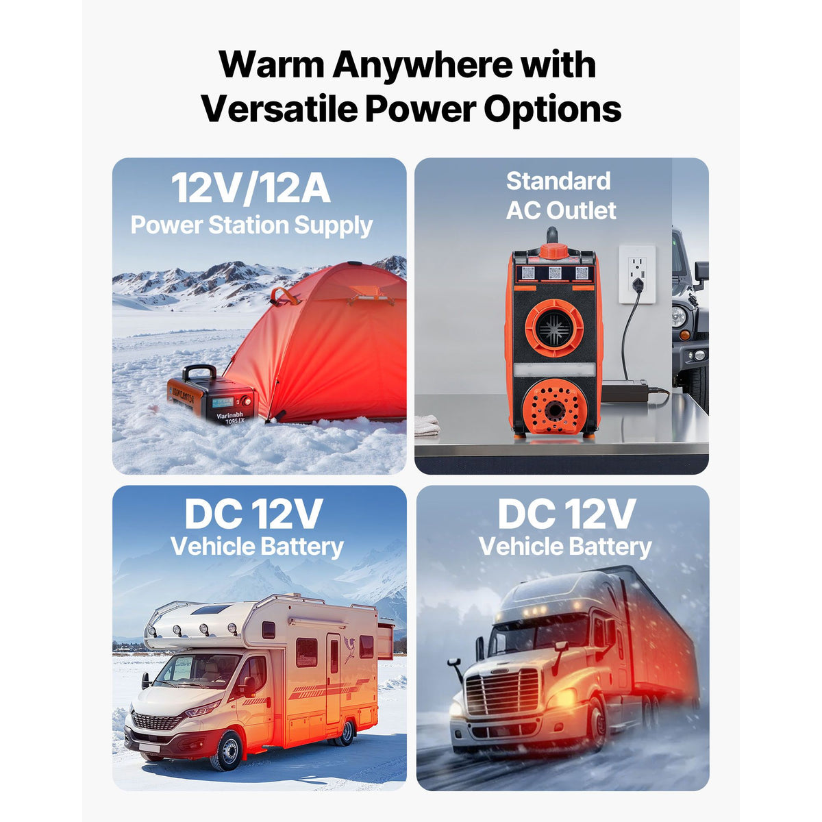 8kW Portable Diesel Air Heater, 12V Only, 4.5L Tank, Bluetooth App