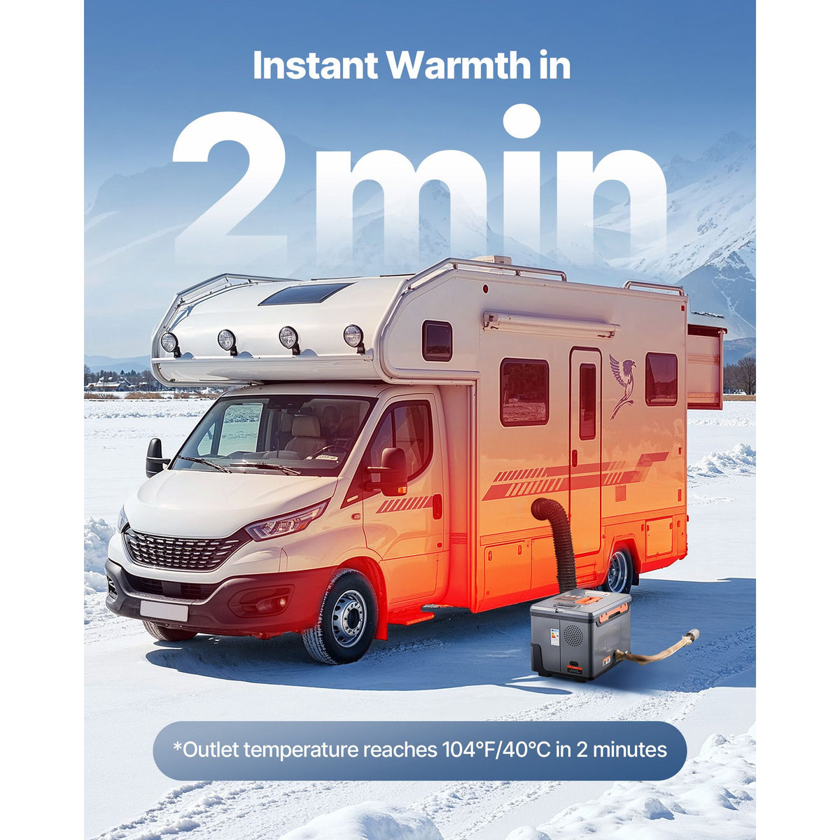 8kW Portable Diesel Air Heater, 12V/24V, 5L Tank, Bluetooth App