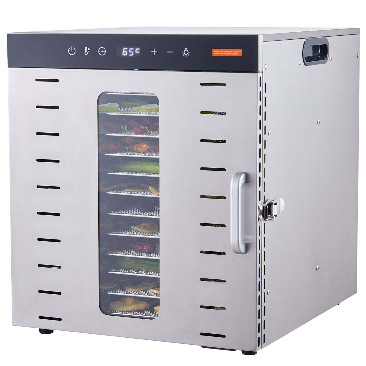 Food Dehydrator, 10 Stainless Trays, 1000W, 30-90°C, 48-Hour Timer
