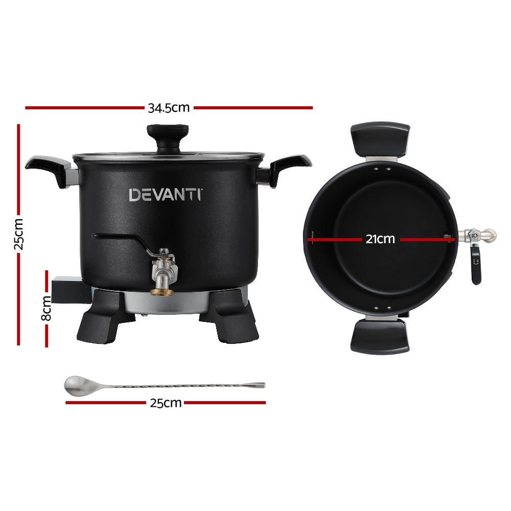 Devanti Non-Stick Electric Wax Melter, 5L, Black
