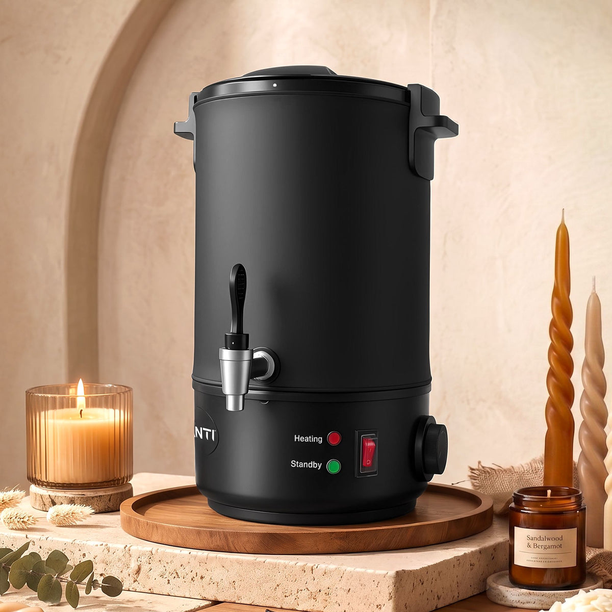 Devanti Electric Wax Melter with Tap, 6L, Black