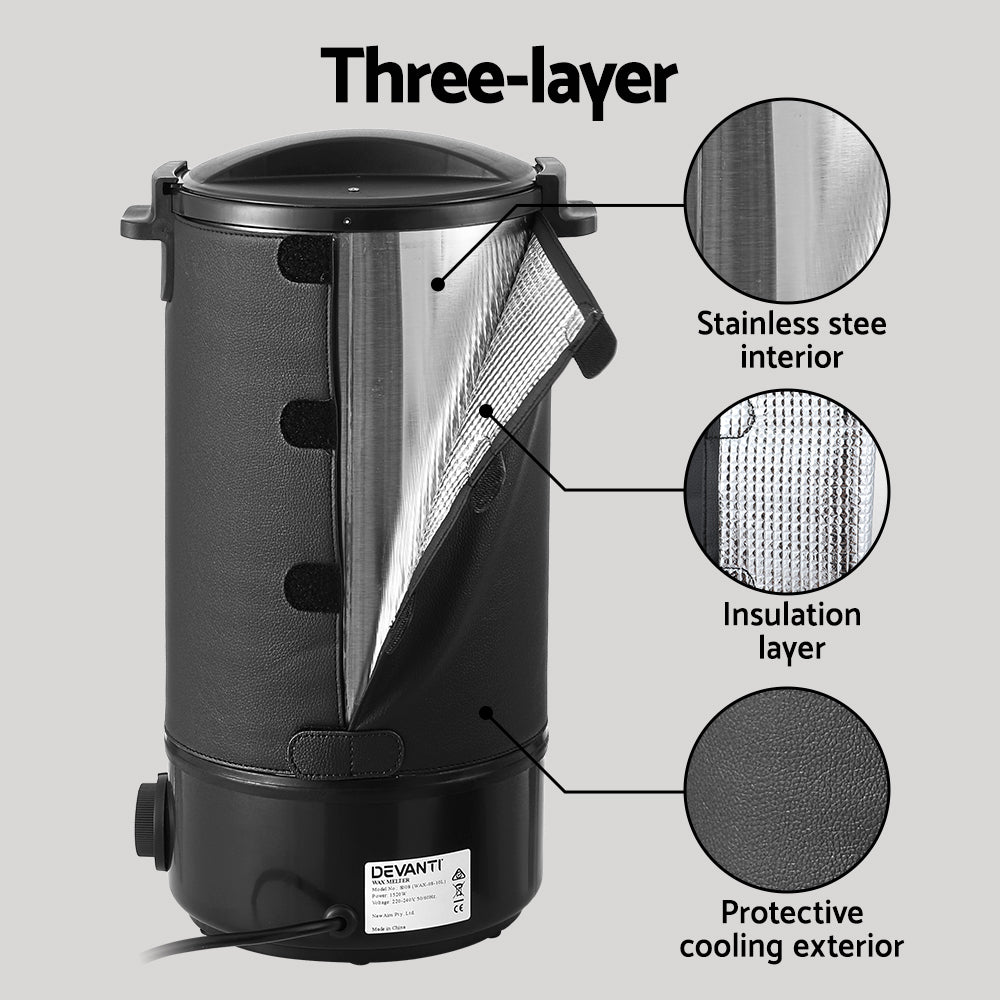 Devanti Electric Wax Melter with Pour Spout, 10L, Black
