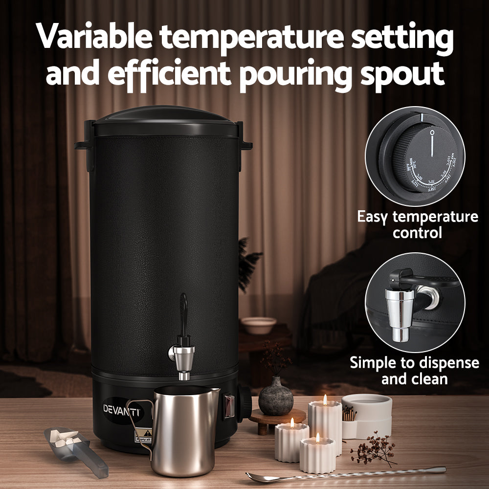 Devanti Electric Wax Melter with Pour Spout, 10L, Black