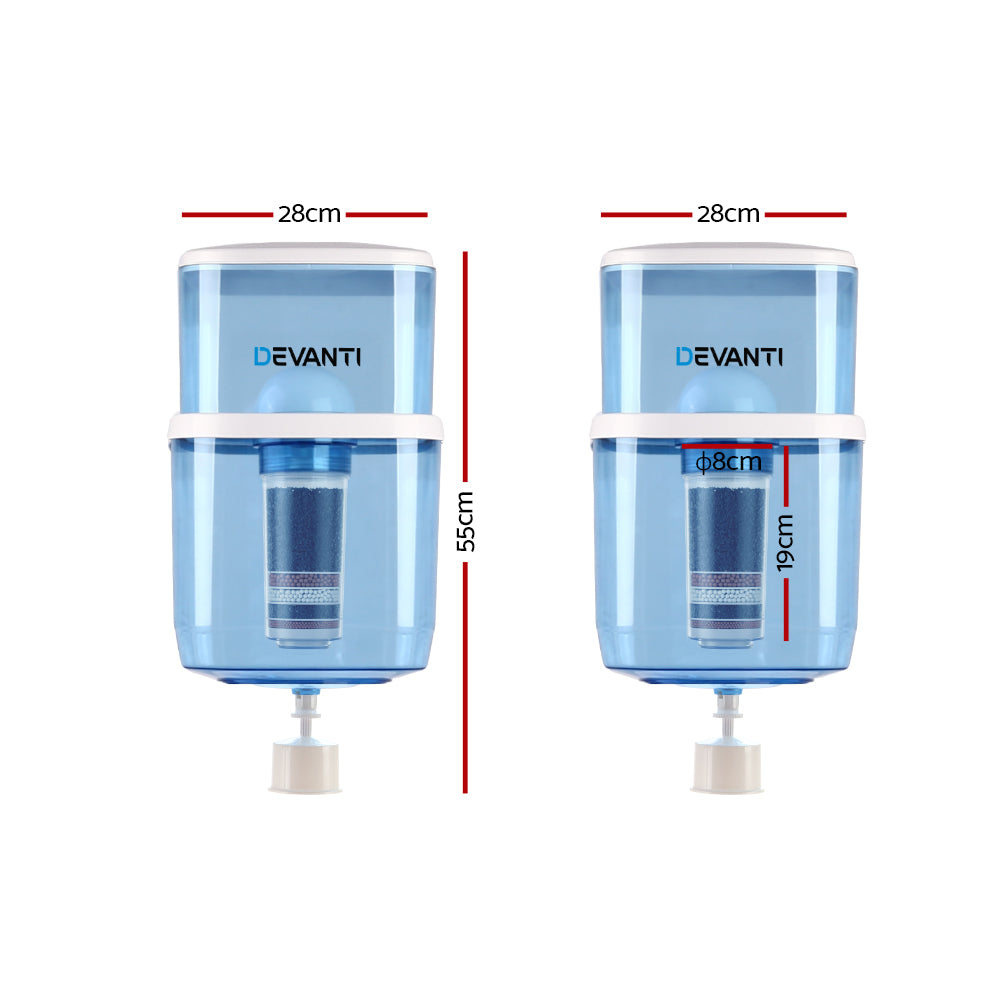 Devanti 22L Water Filter Bottle with 7-Stage Filter, for Top-Loading Dispensers
