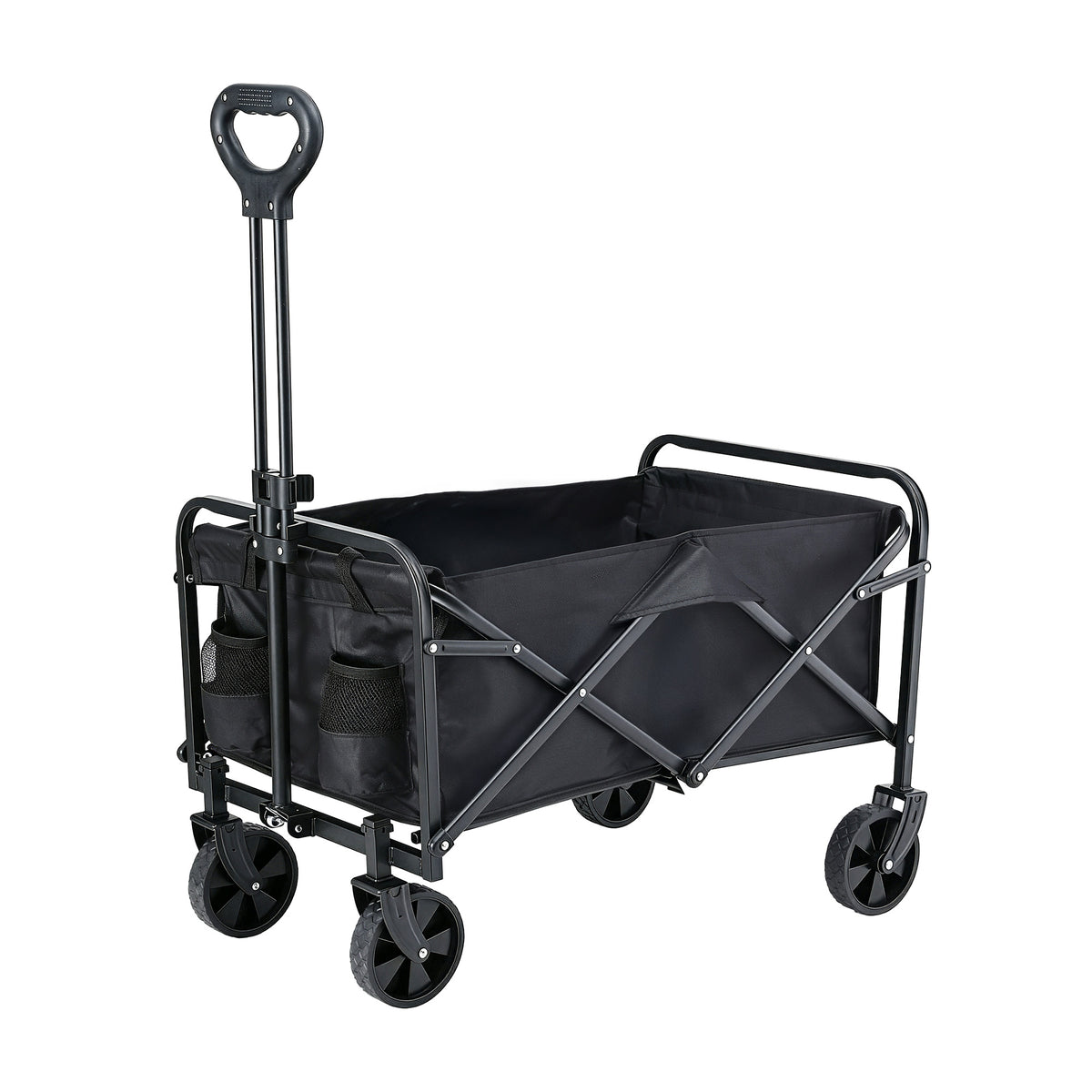 Gardeon Folding Garden Cart Camping Wagon, 80kg Capacity, Black