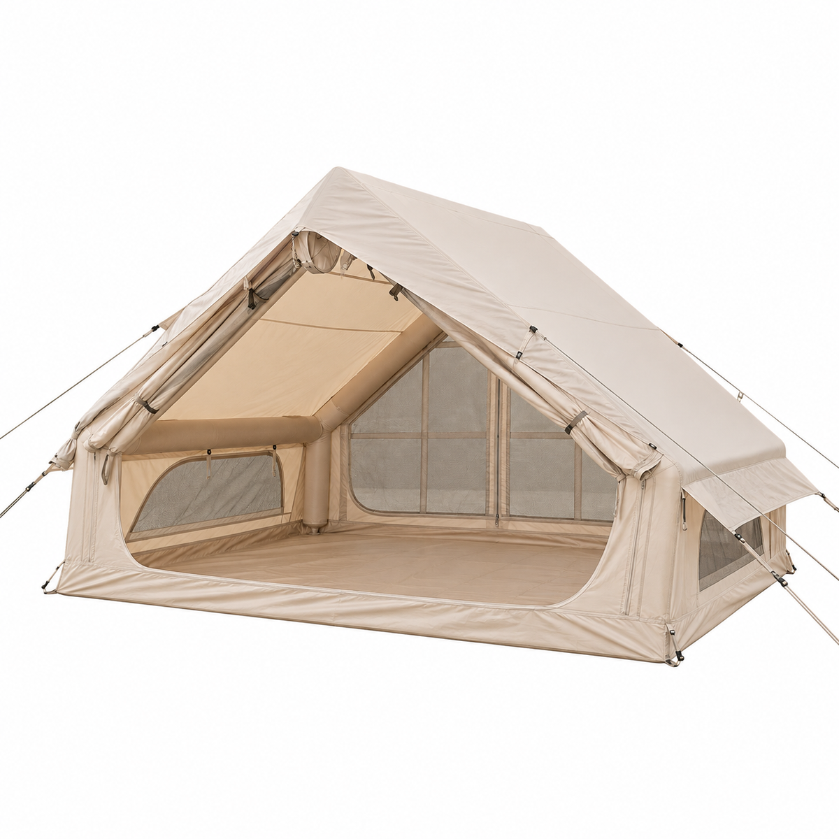 Weisshorn Inflatable A-Frame Glamping Tent with Wide Side Opening, 300 x 210 cm, Khaki