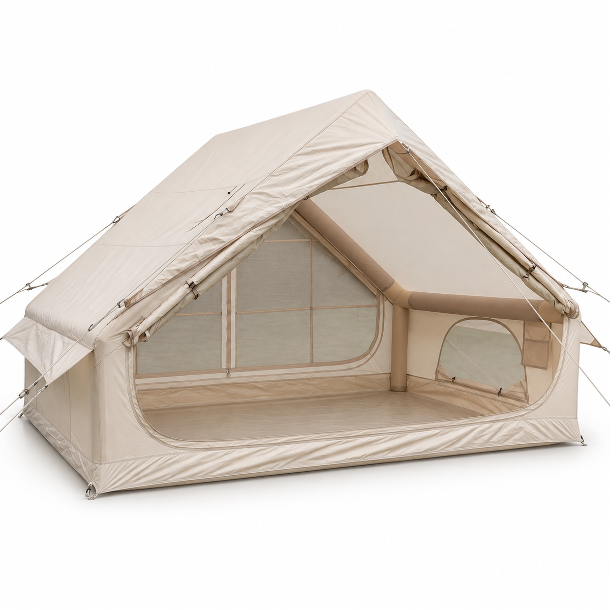 Weisshorn Inflatable A-Frame Glamping Tent with Wide Side Opening, 300 x 210 cm, Khaki