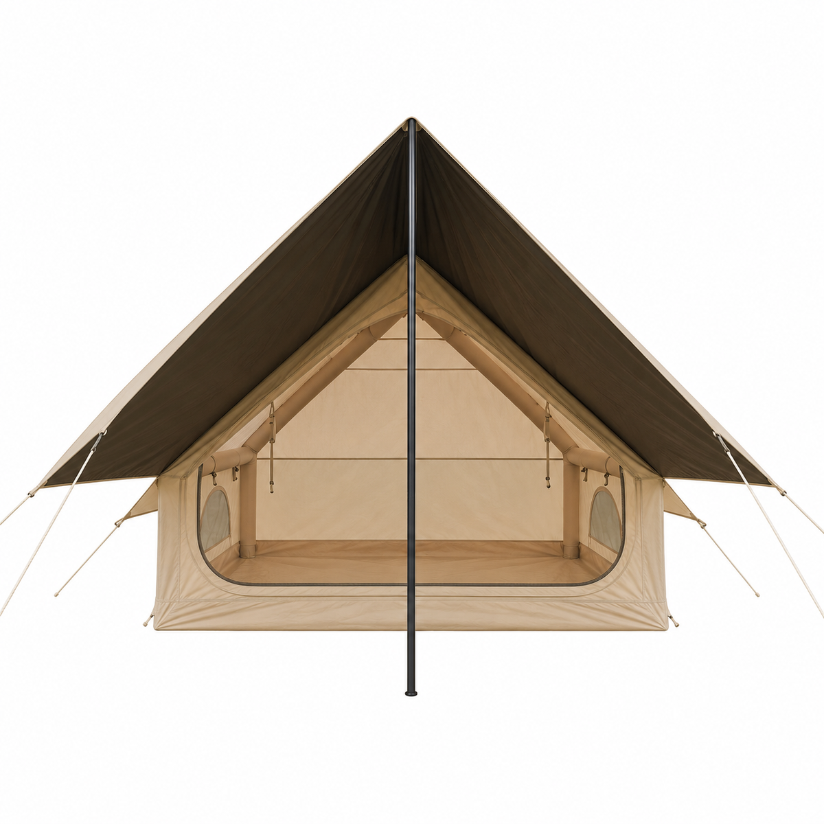 Weisshorn Inflatable A-Frame Basecamp Tent with Extended Side Awning, Khaki