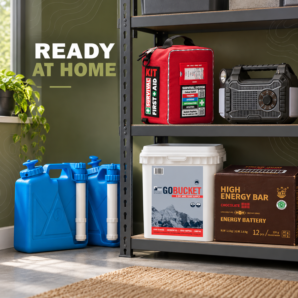 PrepPro Family 3-Day Essentials Set — home emergency supply storage