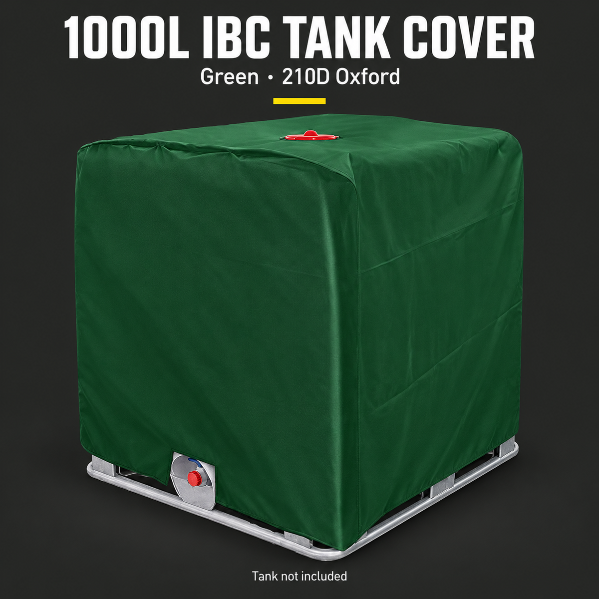 1000L IBC Tank Cover, Green 210D Oxford, 116 x 100 x 120 cm