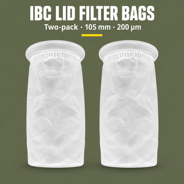 Washable Nylon IBC Lid Filter Bags, 105mm, 200 µm (2 Pack)