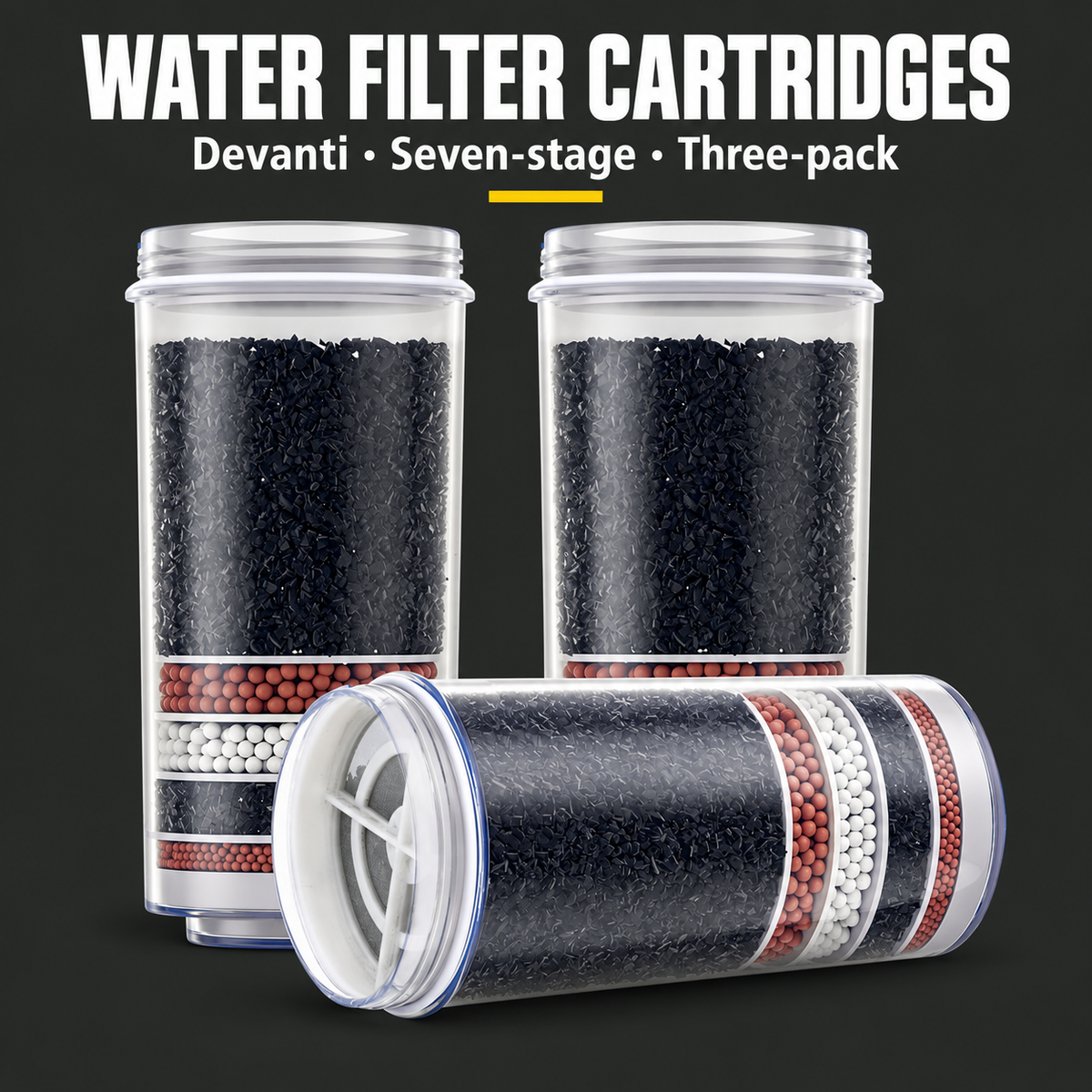 Devanti 7-Stage Replacement Water Filter Cartridges, 3 Pack
