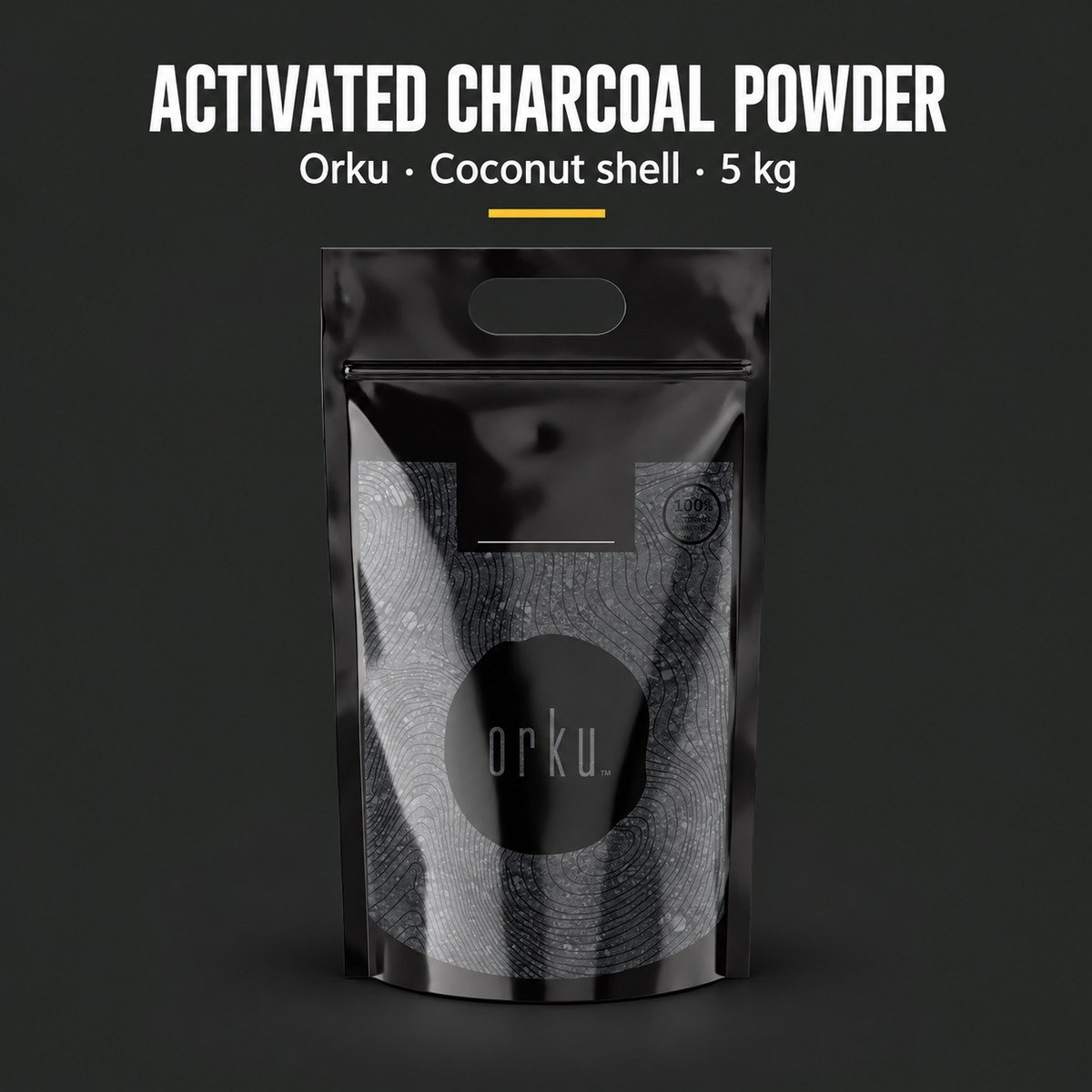 Orku Activated Charcoal Powder, Coconut Shell, 5kg