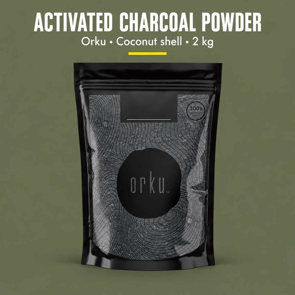 Orku Activated Charcoal Powder, Coconut Shell, 2kg