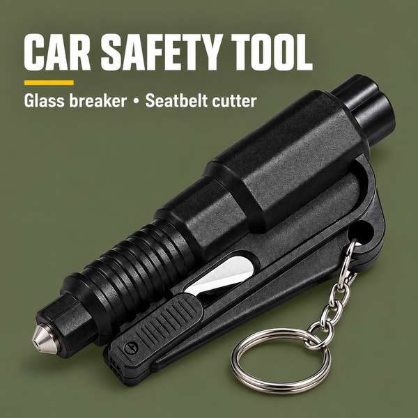 Emergency Car Safety Hammer – 3‑in‑1 Rescue Tool | PrepPro