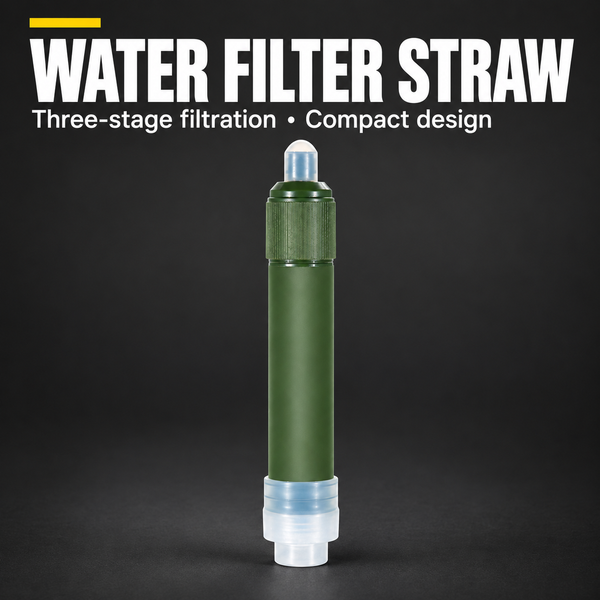 3 Stage Emergency Water Purifier Straw | Portable Survival Water Straw