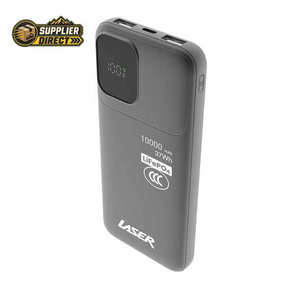 Laser 10000mAh LiFePO4 Power Bank, Black