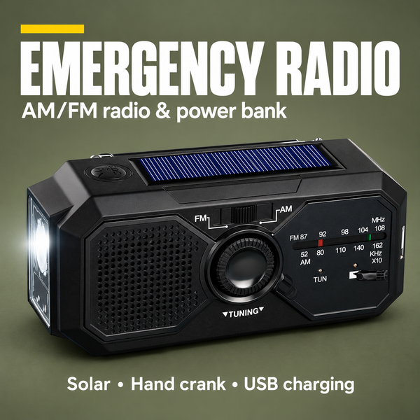 Emergency Radio – Multi‑Function with Power Bank | PrepPro