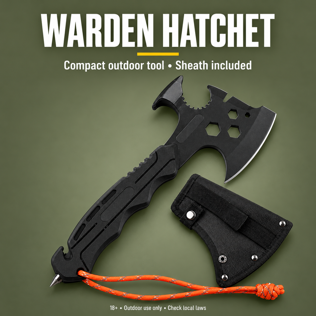 Warden Hatchet – Compact Rugged Outdoor Tool — product overview