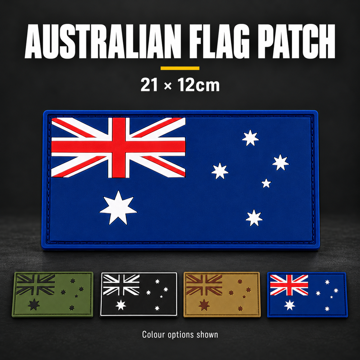 Extra‑Large Australian Flag Morale Patch 21×12cm – Rugged Design