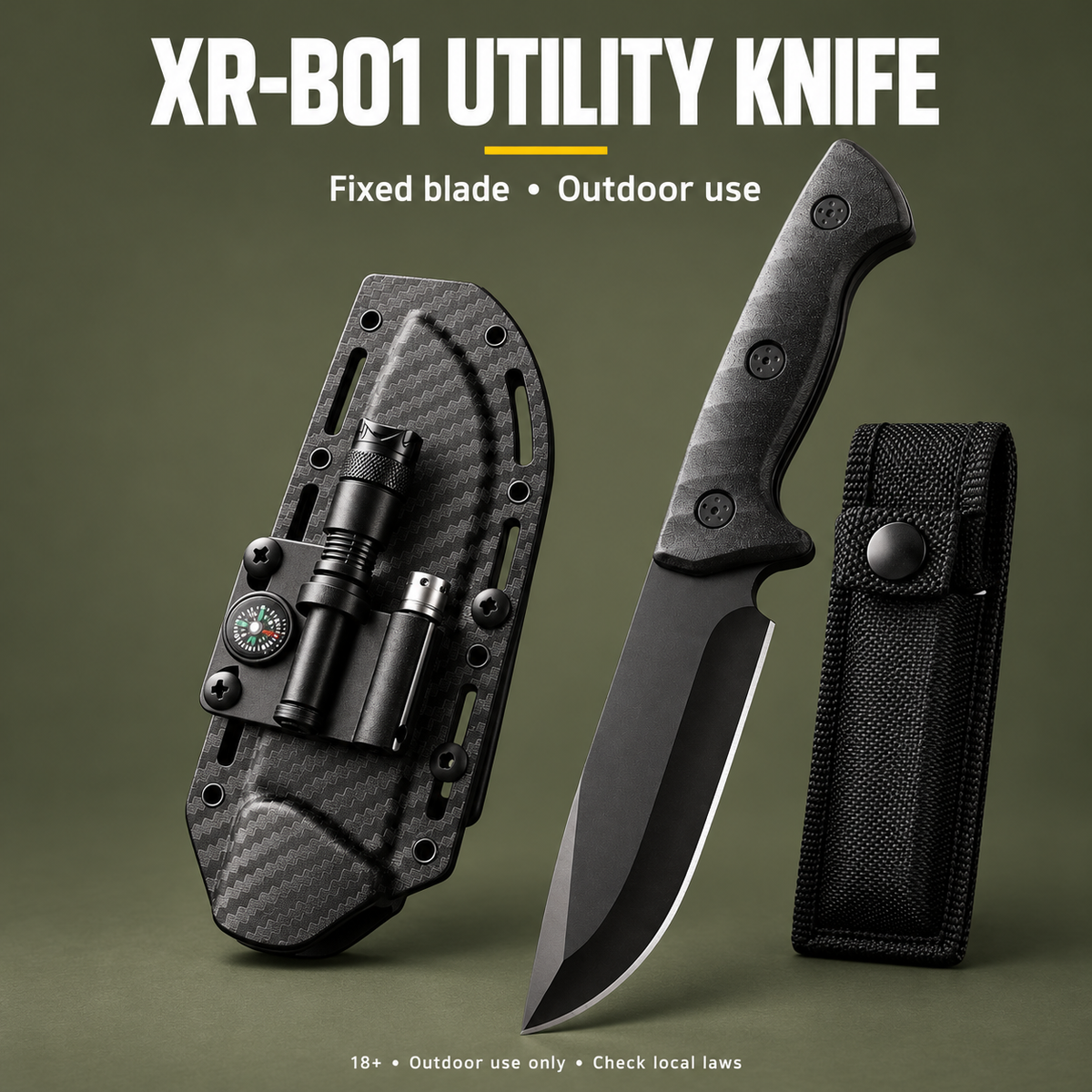 XR‑B01 Portable D2 Stainless Utility Knife – Outdoor Use