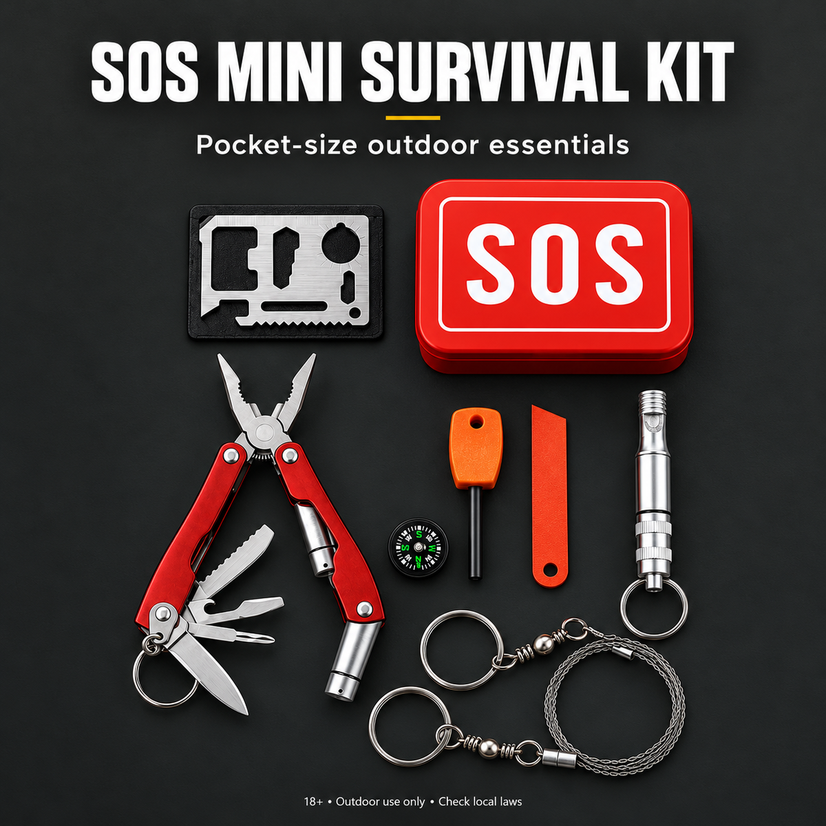 SOS Mini Survival Kit – Compact Emergency Essentials — product overview