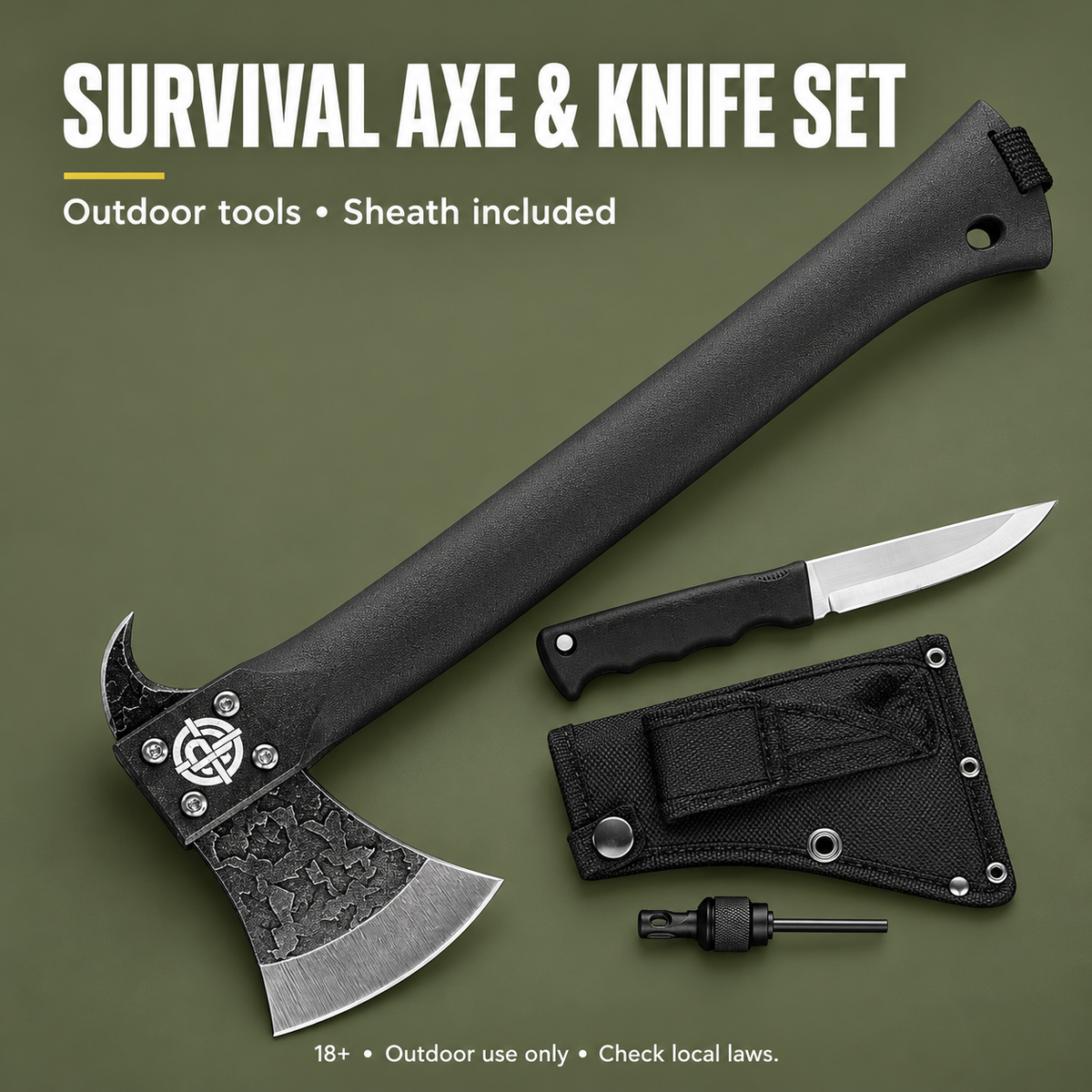 Survival Axe & Knife Set – Multi‑Purpose Outdoor Tools — product overview