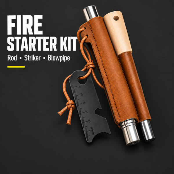 Fire Starter Kit + StormStrike Waterproof Matches (Bundle)